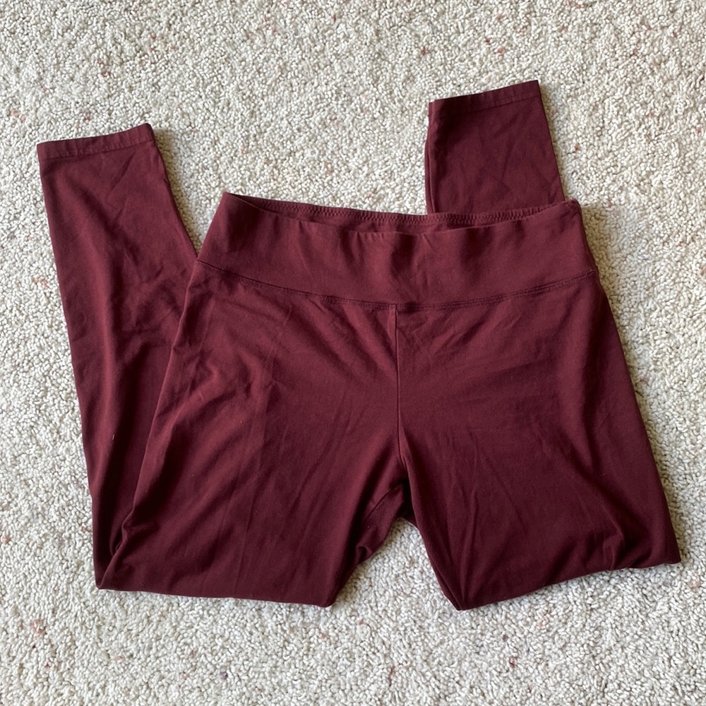 Offline By Aerie Original Maroon Red Leggings Regular Rise Size XL